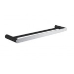 Esperia Black & Chrome Solid Brass Double Towel Rail 600mm Esperia Black & Chrome Solid Brass Double Towel Rail 600mm